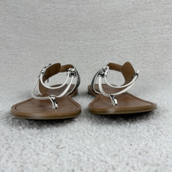 Coach‎ Sandals Womens 9.5B Snake Print Clarkson Leather T-Strap Adjustable Thong - Picture 8 of 14